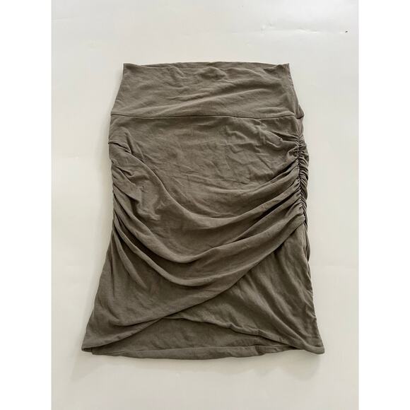 James Perse Revolve Womens 3 Charcoal Gray Wrap Ruched Mini Skirt Y2K Cotton - Picture 1 of 16